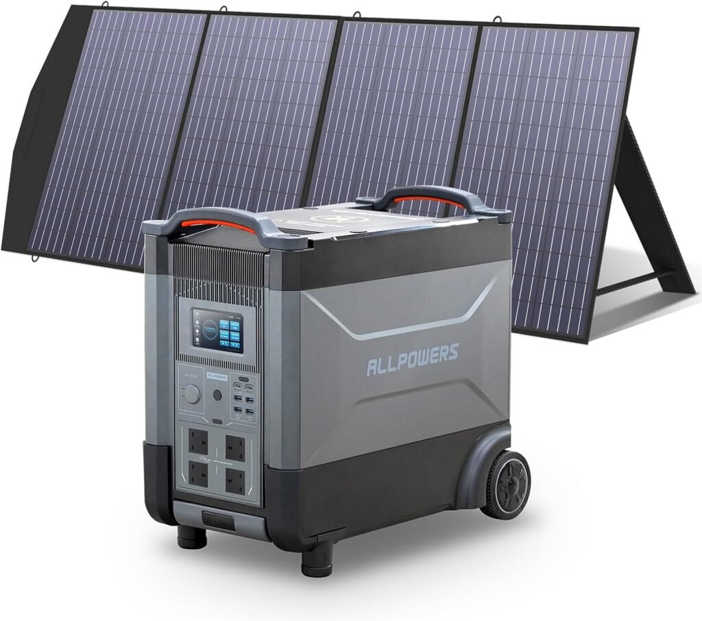 ALLPOWERS R4000 3456Wh LiFePO4 Portable Power Station, Huge 4000W AC Output Portable Home Battery, 0-100% in 1.2 Hours, UPS Solar Generator For Home Backup, Travel, Outdoor Camping