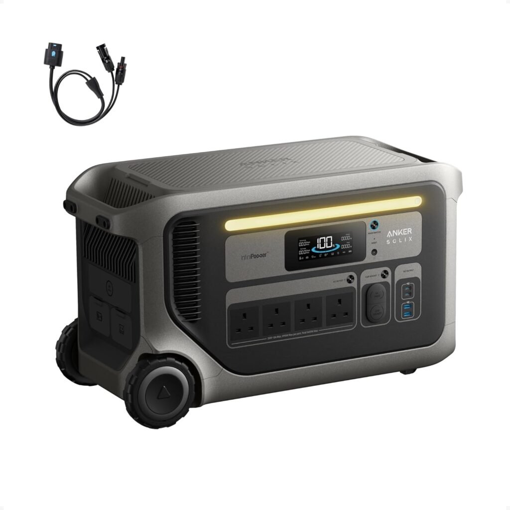 Anker SOLIX F3000 Portable Power Station, 3,072Wh, 3,600W, 230V Output, Solar Generator for Camping, RVs, and Emergencies