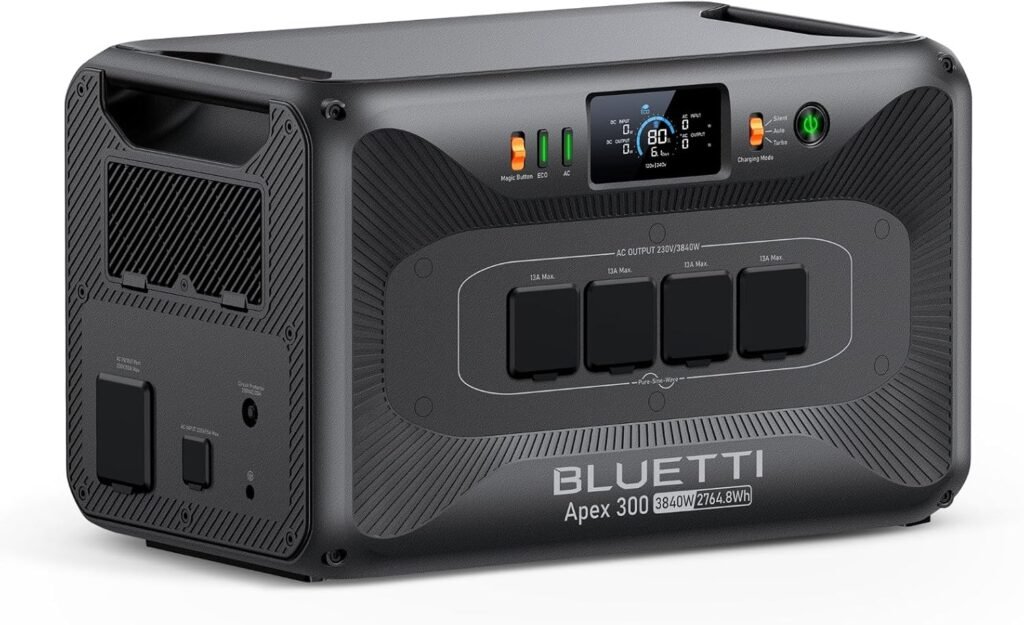 BLUETTI Power Station Apex 300, 2764.8Wh LFP Battery System with 4 3840W AC (7680W Peak), Black Start, Scalable Energy for Home, RV Crisis Preparedness BLUETTI Power Station Apex 300, 2764.8Wh LFP Battery System with 4 3840W AC (7680W Peak), Black Start, Scalable Energy for Home, RV Crisis Preparedness