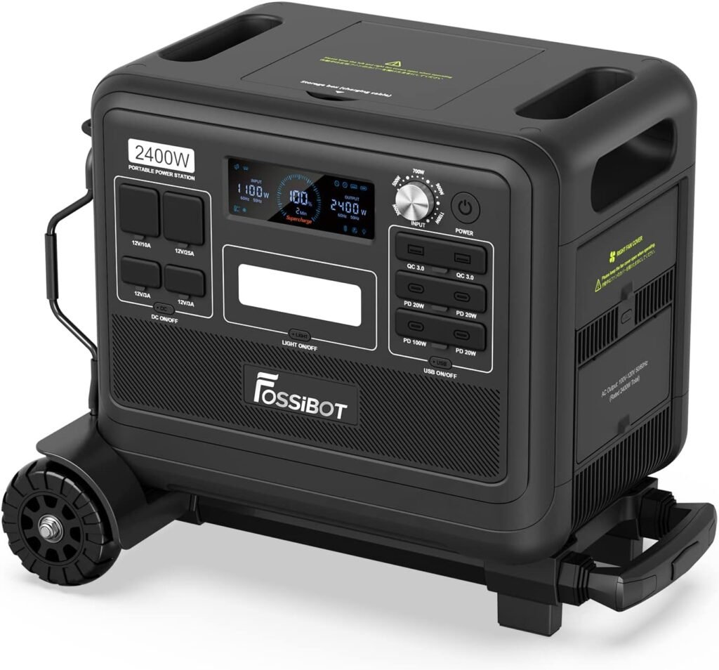 FOSSiBOT Upadte F2400+SP200 Protable Power station,F2400 2048Wh High performance automotive grade battery pack solar generator,Lightweight 200W solar panel with fast charging for camping,rv,emergency