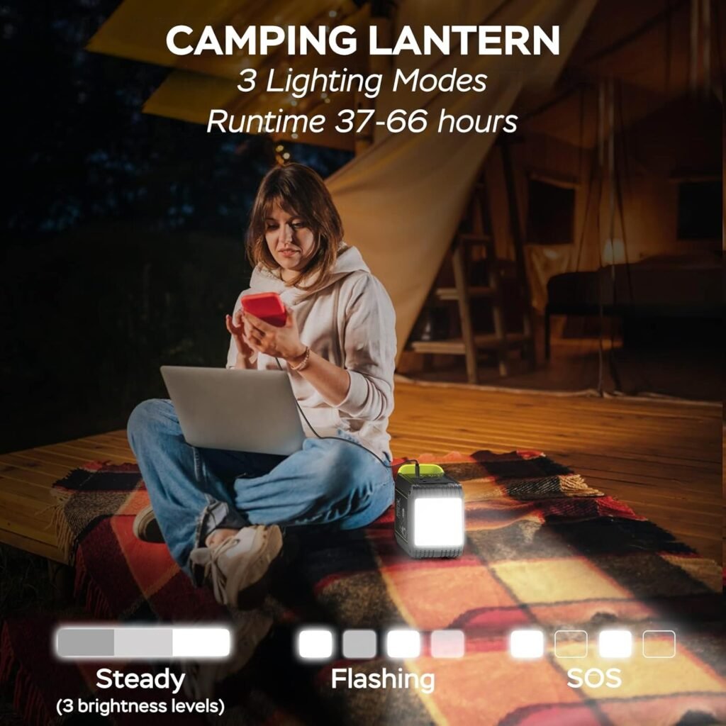 MARBERO Portable Power Station 24,000mAh Solar Generator with AC Plug Socket 120W Peak 88.8Wh Fast Charging Power Bank for Home Backup Outage Emergency Outdoor Adventure Picnic Travel RV