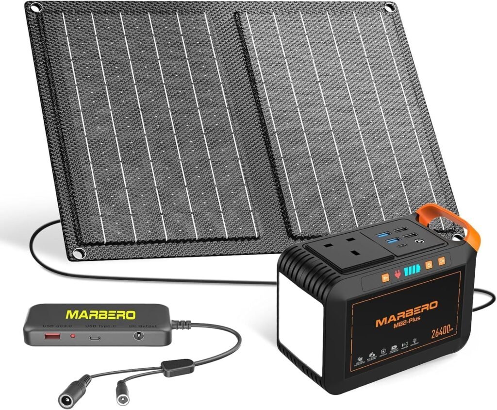MARBERO Portable Power Station 24,000mAh Solar Generator with AC Plug Socket 120W Peak 88.8Wh Fast Charging Power Bank for Home Backup Outage Emergency Outdoor Adventure Picnic Travel RV