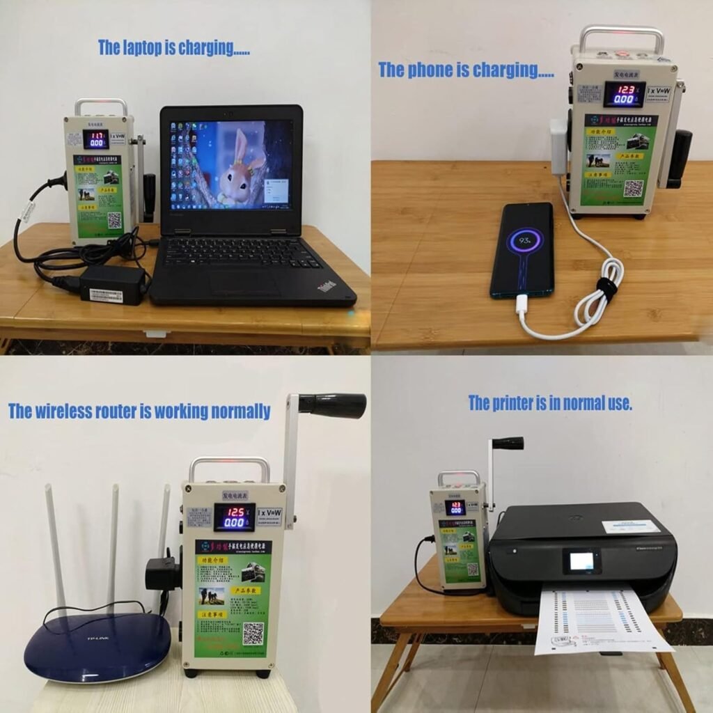 Outdoor Charger Generators 150W Hand Crank Generator, Camping Hand Crank Generator For Mobile Phone Charging,Portable Power Station With 220V Outlets DC12V USB5V Emergency Power Supply(110v)