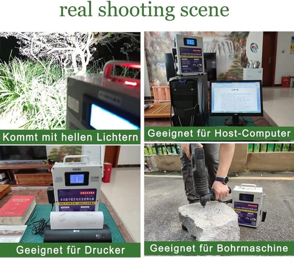 Outdoor Charger Generators Hand Crank Generator ，500W Portable Power Station Manual Power Supply Emergency Charger For Outdoor Advanture Mobile Phone Computer Charging