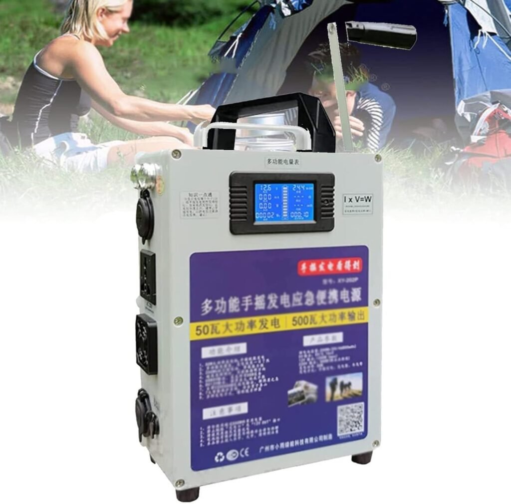 Outdoor Charger Generators Hand Crank Generator ，500W Portable Power Station Manual Power Supply Emergency Charger For Outdoor Advanture Mobile Phone Computer Charging