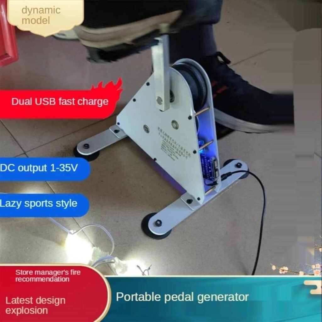Outdoor Charger Generators Pedal Generator, 100W Portable Generator Hand Crank Charger Generator Emergency Power Supply USB Vehicle Charging Generator, Fitness Electric Trainer Spinning Bike