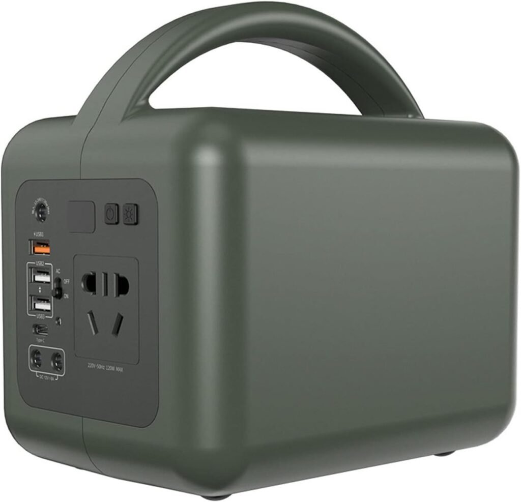 Portable Power Station 220V/ 120W(Peak 240W) Pure Sine Wave AC Outlet 140.4Wh/ 39000mAh Solar Generator for Outdoor Camping Travel Fishing