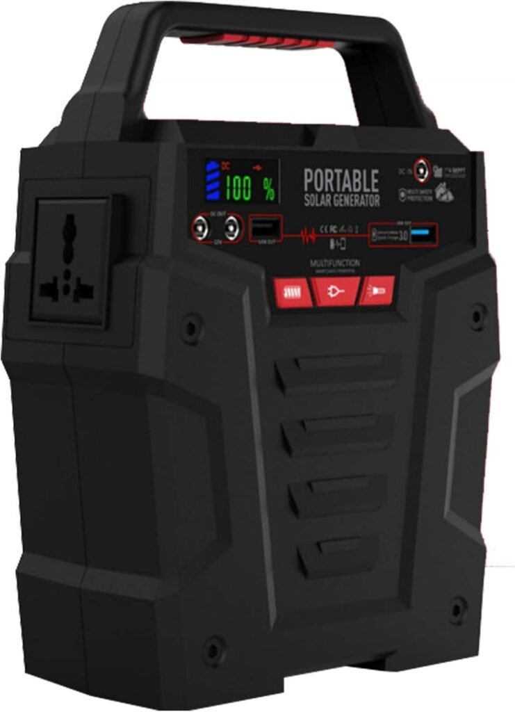 Portable Power Station 75000mAh 278Wh Solar Generator Emergency Lithium Battery Pack with AC/DC/USB Ports Power Supply with LED Flashlight for Outdoor Emergency Power