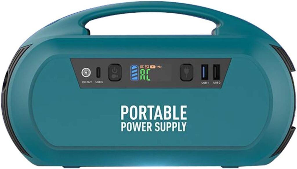 Portable Power Station and Outdoor Solar Generator, 100 Rated Watts and 150 Peak Watts, 60000 mAh Lithium-Ion Battery (Solar Panel Not Included),Green,220V