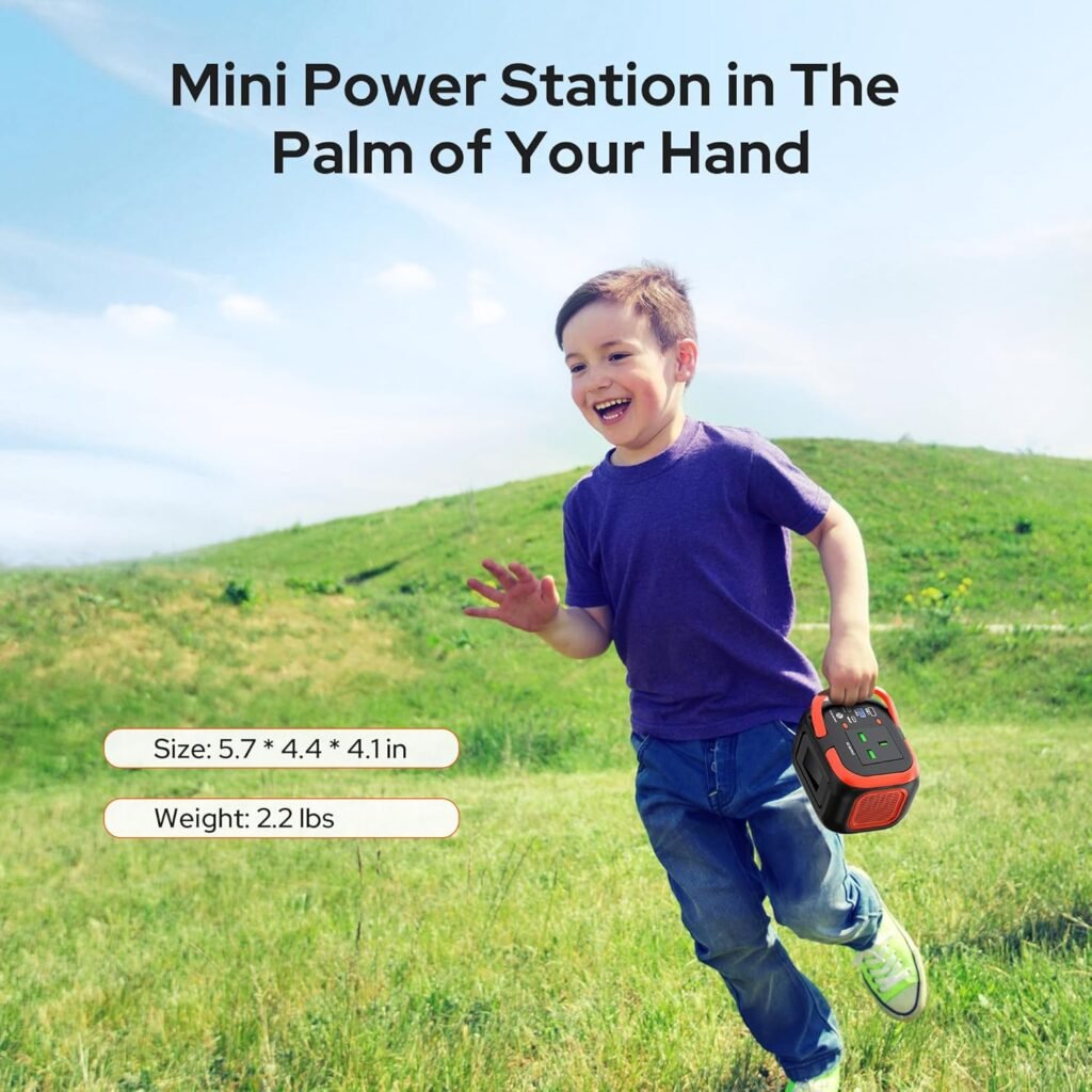 SinKeu Portable Power Station 97Wh with 230V 120W AC Socket, 12V DC, USB Ports for Phones, 26400mAh Mini Generator for Outdoor Camping Picnic, Home Emergency Backup Battery(Solar Panel Not included)