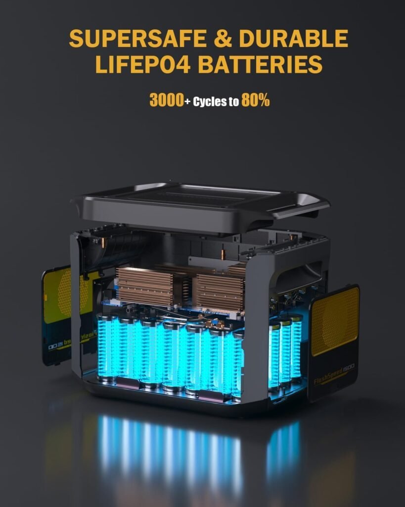 VTOMAN FlashSpeed 1500 Portable Power Station Bundle with Extra Battery  200W Pro Solar Panel Included, 1500W/3096Wh Solar Generator LiFePO4 Battery Power Station for Camping, RV, Trip, Home Outages