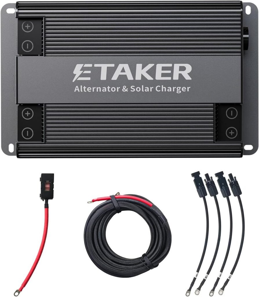 Fleet Alternator Charger Compatible with Solar Generators, Car and Solar Max W Fast Charger for Vehicles Suitable for Petrol Motorhomes, Diesel Cars, Boats