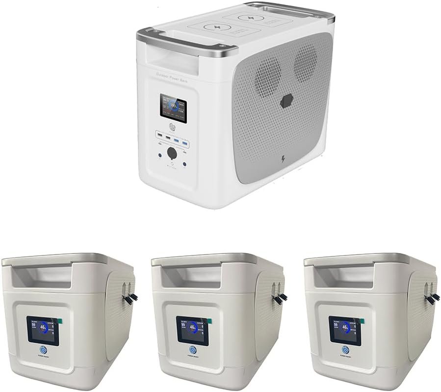 OFFOF Portable Power Station 2048Wh UPS Solar Generator, E-Turbo Tech, WiFi Functions, Minutes Charging Time Full. AC Sockets for Camping, Travel, Garden, Balcony, DIY and Emergency Generator