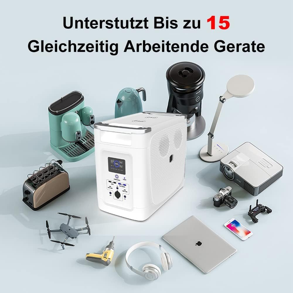 OFFOF Portable Power Station 2048Wh UPS Solar Generator, E-Turbo Tech, WiFi Functions, Minutes Charging Time Full. AC Sockets for Camping, Travel, Garden, Balcony, DIY and Emergency Generator