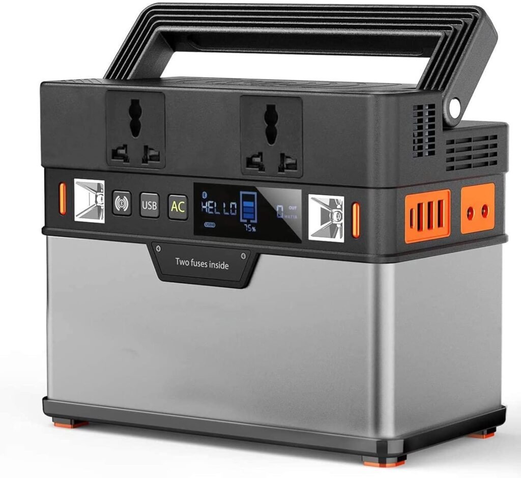 Portable Power Station, 606Wh Lithium Battery Solar Generator (Solar Panel Not Included) Backup Power Supply with 110V/700W AC Outlet for Outdoors Camping Fishing Emergency,110V [Energy Class A]