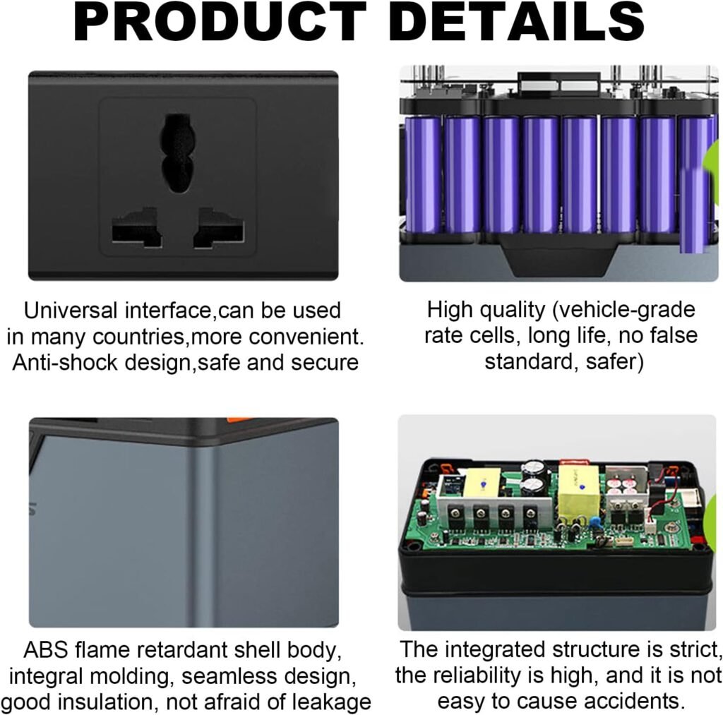 Portable Power Station, 606Wh Lithium Battery Solar Generator (Solar Panel Not Included) Backup Power Supply with 110V/700W AC Outlet for Outdoors Camping Fishing Emergency,110V [Energy Class A]