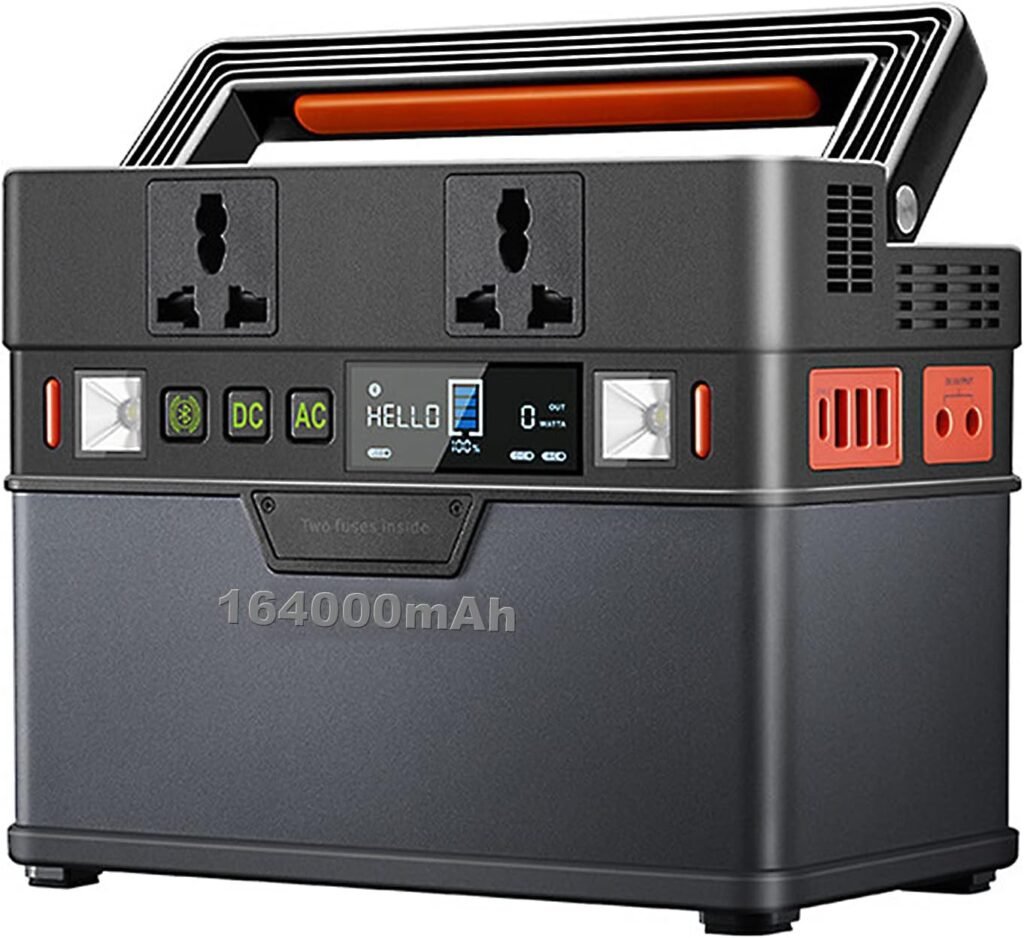 Portable Power Station 700W/606Wh lithium battery Backup Solar Generator, with AC Outlets, 60W USB-C Emergency Supplies for Outdoor Camping Road Trip Home Use,220V [Energy Class A]