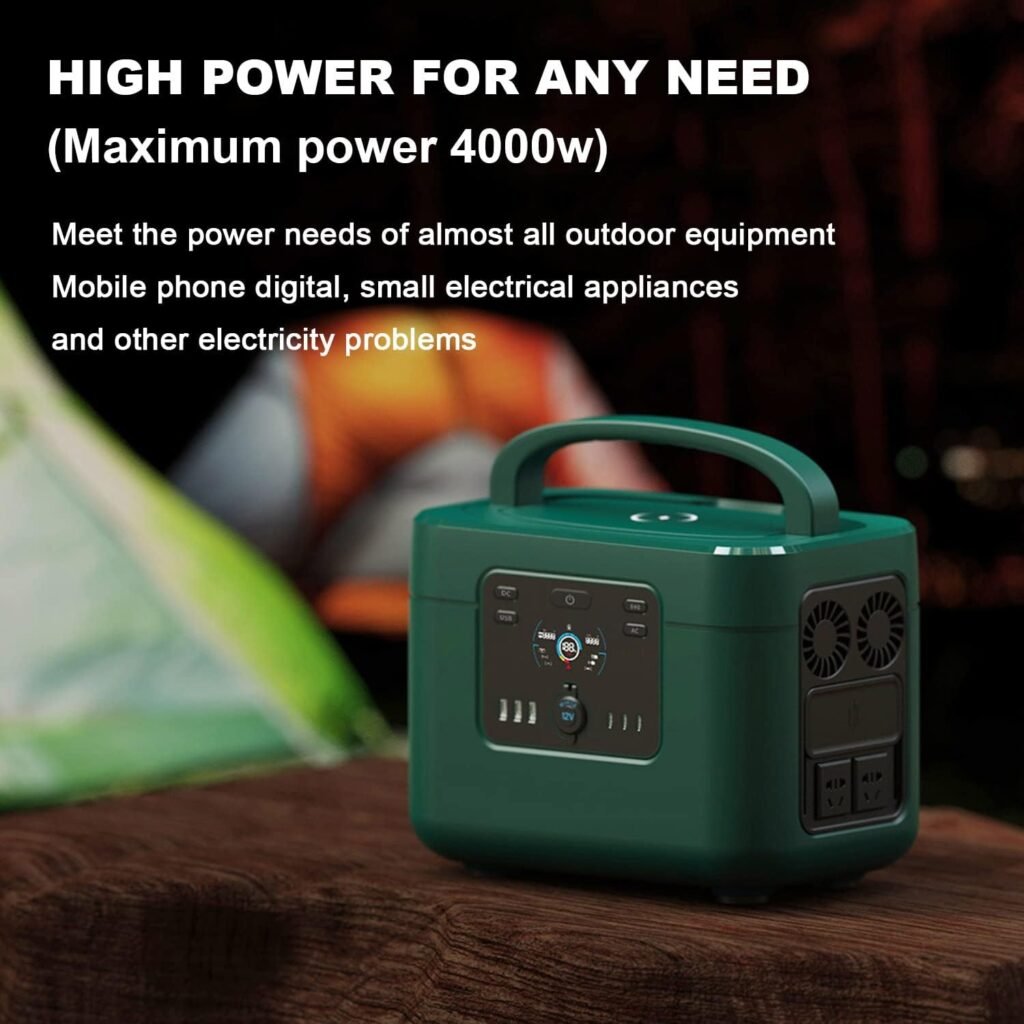 1050Wh Backup Lithium Battery Pack, Portable Power Station 1200W,Power Multiple Devices, with wireless charging panel, Suitable for outdoor camping, solar energy storage,110V          [Energy Class A]