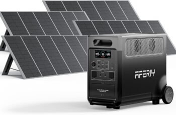 AFERIY Portable Power Station 3600W 3840Wh, with 4x 400W Portable Solar Panel, Expandable Battery 3.8-11.5kWh, Fast Charging Solar Generator, Portable Power Station for Outdoor and Home