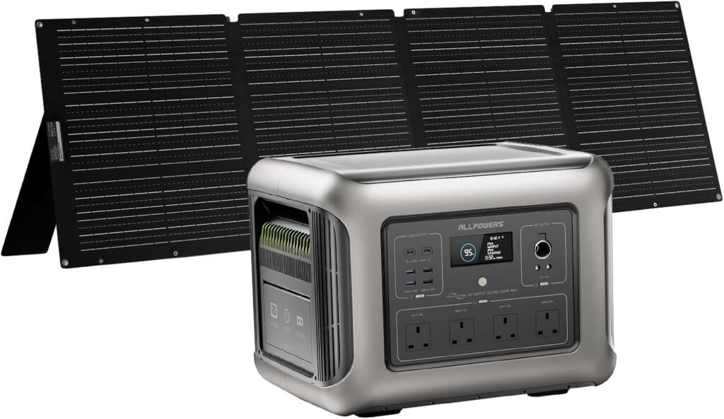 ALLPOWERS Solar Generator R2500 2016Wh with 200W Solar Panel, LiFePO4 Battery Portable Power Station, Up to 2500W AC Output, AC + Solar Fast Dual Charging 0-100% in Hr For Outdoor Camping RV ALLPOWERS Solar Generator R2500 2016Wh with 200W Solar Panel, LiFePO4 Battery Portable Power Station, Up to 2500W AC Output, AC + Solar Fast Dual Charging 0-100% in Hr For Outdoor Camping RV