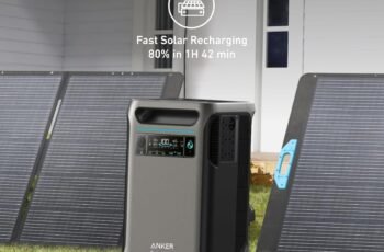 Anker SOLIX F3800 Portable Power Station with 400W Solar Panel, 3840Wh LiFePO4 Battery, 6000W AC output with 120V/240V, Solar Generator for Home Use, RV, Emergencies, Power Outages, Outdoor Camping