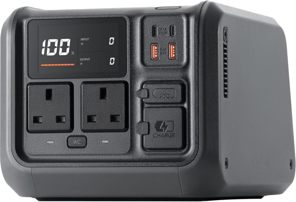 DJI Power Portable Power Station, 512Wh LFP (LiFePO4) Battery, 70-Minute Fast Charging, 1000W Max Output, Power Generator for Home, Camping  RVs, Off-grid, Power Outage