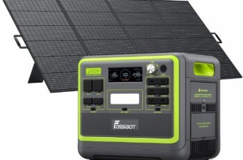 FOSSiBOT F2400 Portable Power Station With 420W solar panel, 2048Wh LiFePO4 solar-generator with 3 x 230V AC Output 2400W (4800W Peak), Applicable to RV/Camping/Home