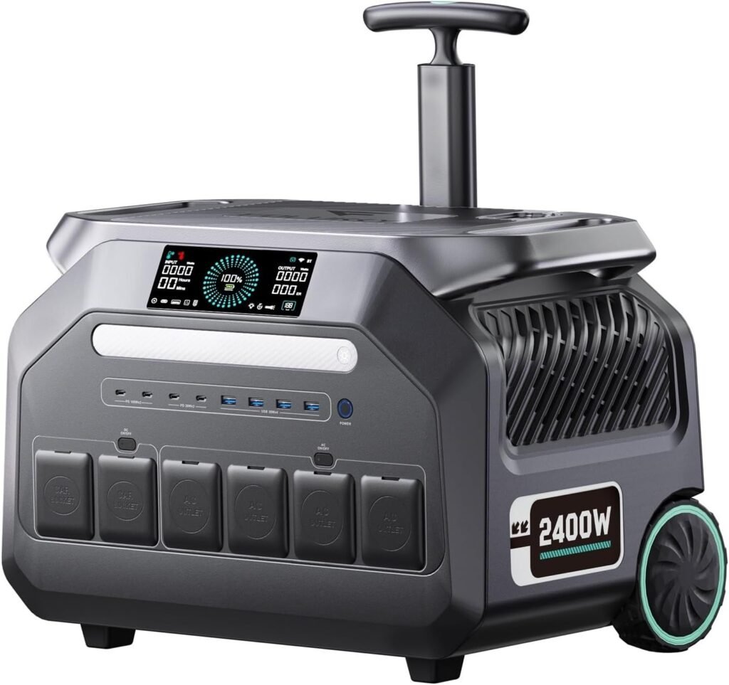 P2400 Portable Solar Power Station 2400W 2048Wh Generator Home Outdoor Camping Emergency Backup Charging Lightweight Portable