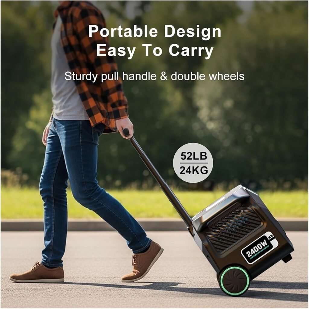 P2400 Portable Solar Power Station 2400W 2048Wh Generator Home Outdoor Camping Emergency Backup Charging Lightweight Portable