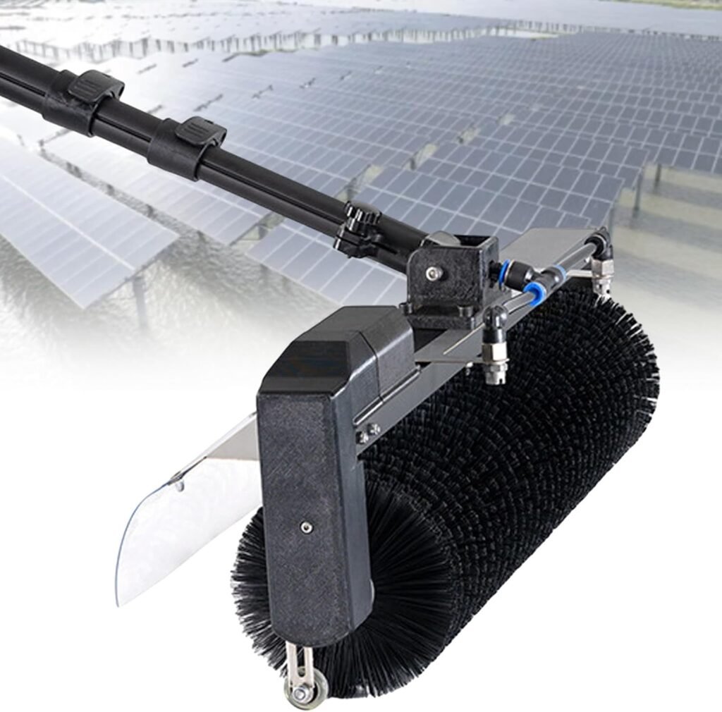 Solar Cleaning Roller Brush,18 ft Electric Solar Cleaning Roller Brush - 5.5 m with m Extension Hose  Water Pump for Efficient Fish Pond  Photovoltaic Power Station Maintenance