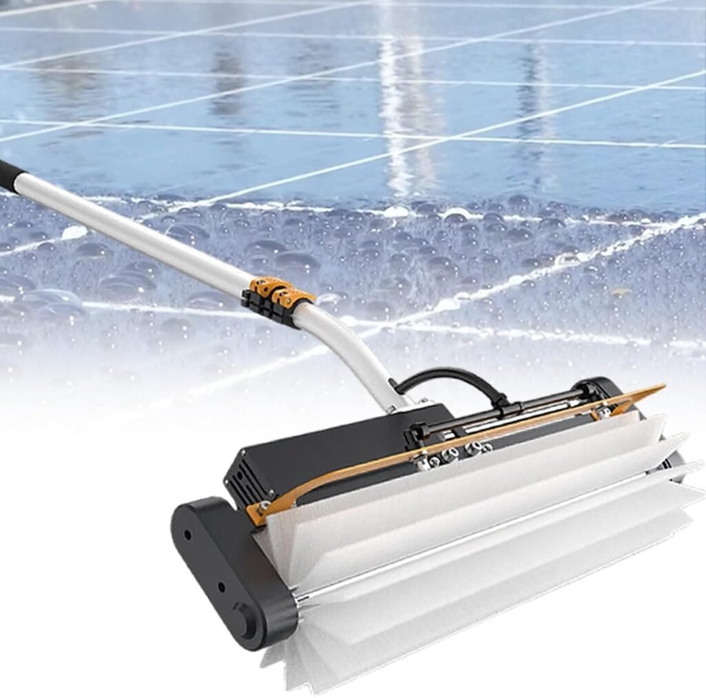 Solar Cleaning Roller Brush,Automatic Handheld Solar Panel Cleaning Roller Brush - 7.5m/25ft for Commercial Use, Ideal for Cleaning Photovoltaic Systems  Centralized Power Stations (Loose