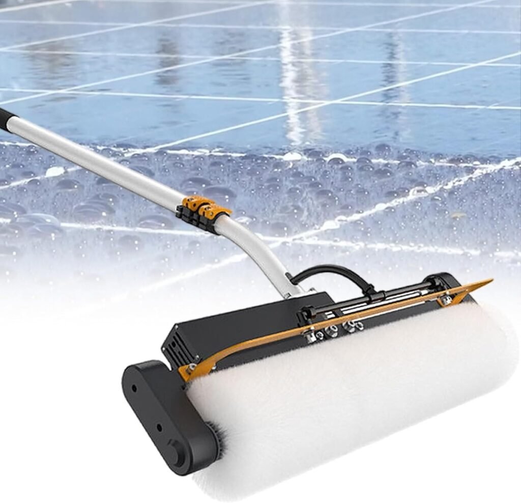 Solar Cleaning Roller Brush,Automatic Handheld Solar Panel Cleaning Roller Brush - 7.5m/25ft for Commercial Use, Ideal for Cleaning Photovoltaic Systems  Centralized Power Stations (Loose