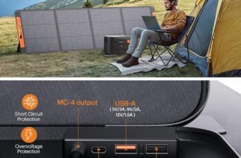 Upgraded 200 Watt Portable Solar Panel with Solar Angle Guide,20V Foldable Solar Charger for Power Station,23.5% High Efficiency IP67 Waterproof 4 Adjustable Kickstands for Camping RV Hurricane Review (2026)