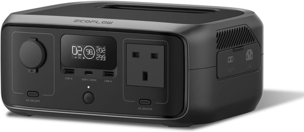 EF ECOFLOW Portable Power Station RIVER 3, 245Wh LFP Battery | Up to 600W Output, 2× Runtime With GaN, ms UPS, 30% More Compact Solar Generator for Outdoors, Camping, Vans