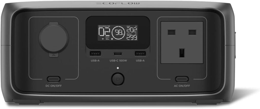 EF ECOFLOW Portable Power Station RIVER 3, 245Wh LFP Battery | Up to 600W Output, 2× Runtime With GaN, ms UPS, 30% More Compact Solar Generator for Outdoors, Camping, Vans