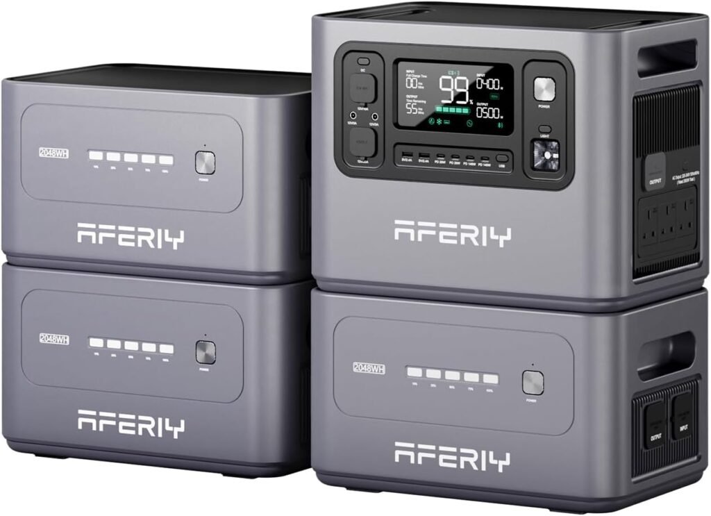 AFERIY P280 10240Wh Portable Power Station,with Extra Battery,2800W Expandable Capacity LiFePO4 Battery Backup,Solar Generator for Home Use,Outdoor Camping,Power Outage,Camping,RV,Emergencies
