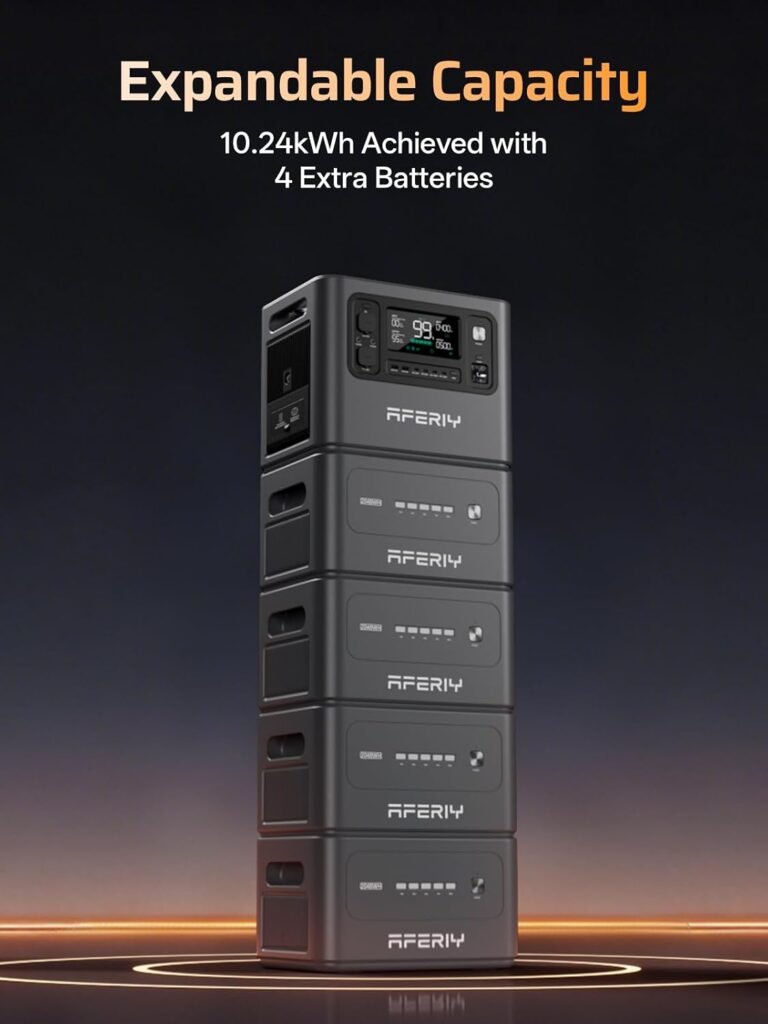 AFERIY P280 10240Wh Portable Power Station,with Extra Battery,2800W Expandable Capacity LiFePO4 Battery Backup,Solar Generator for Home Use,Outdoor Camping,Power Outage,Camping,RV,Emergencies